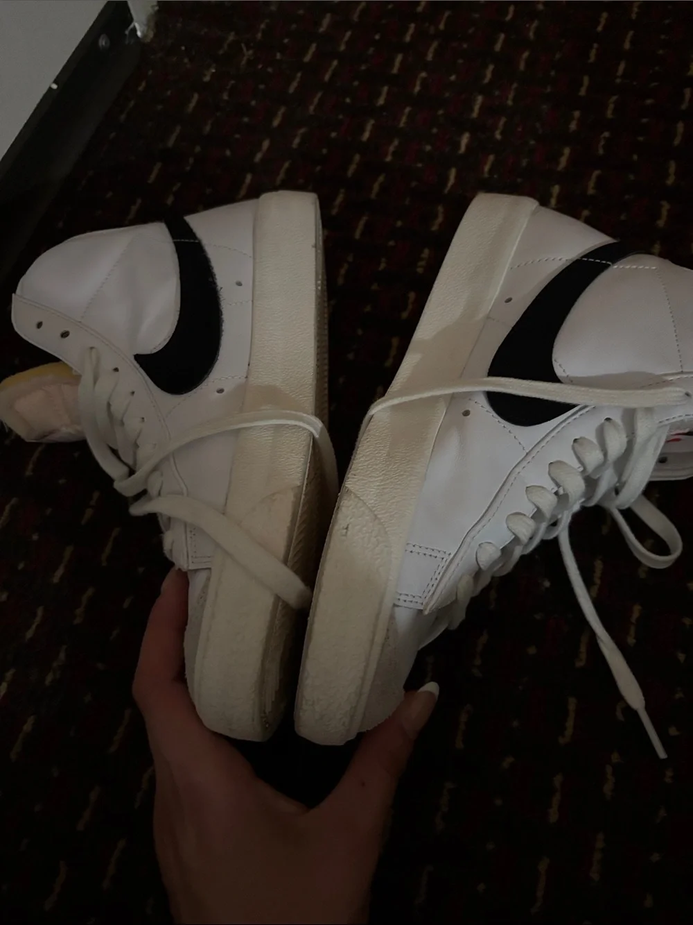 Nike Blazers- Brand new/ White High-Top Sneakers with Black Swoosh